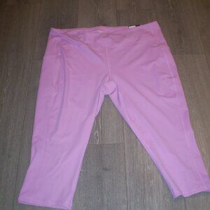 nwt $25 TEK GEAR SOFT PINK HI RISE CAPRI LEGGINGS SZ 3X